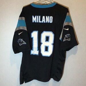 Nike NFL Carolina Panthers #18 Milano football jersey